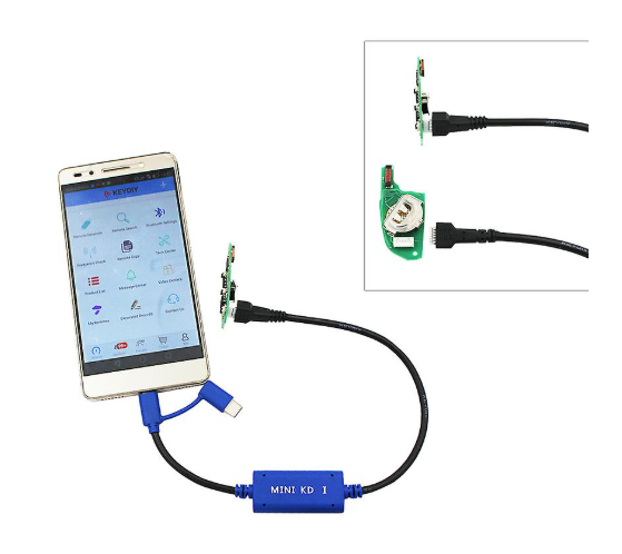 KEYDIY Mini KD I csatlakoztatása Androidos telefonhoz és távirányító elektronikájához